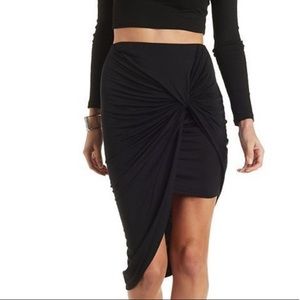 Charlotte Russe+ Asymmetrical Ruched Skirt